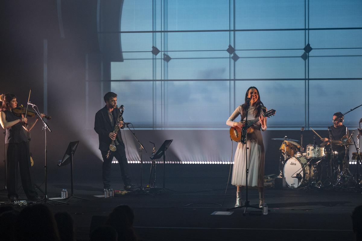 Valeria Castro en su último concierto en el Auditorio Alfredo Kraus el pasado abril.