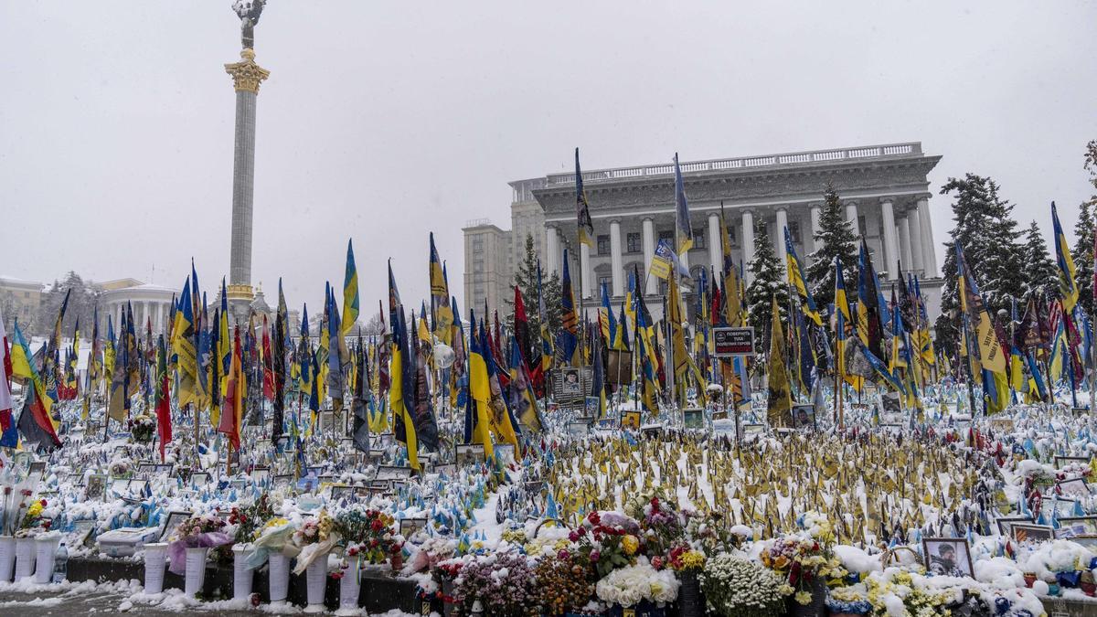 Archivo - Memorial militares caídos en la guerra de Ucrania