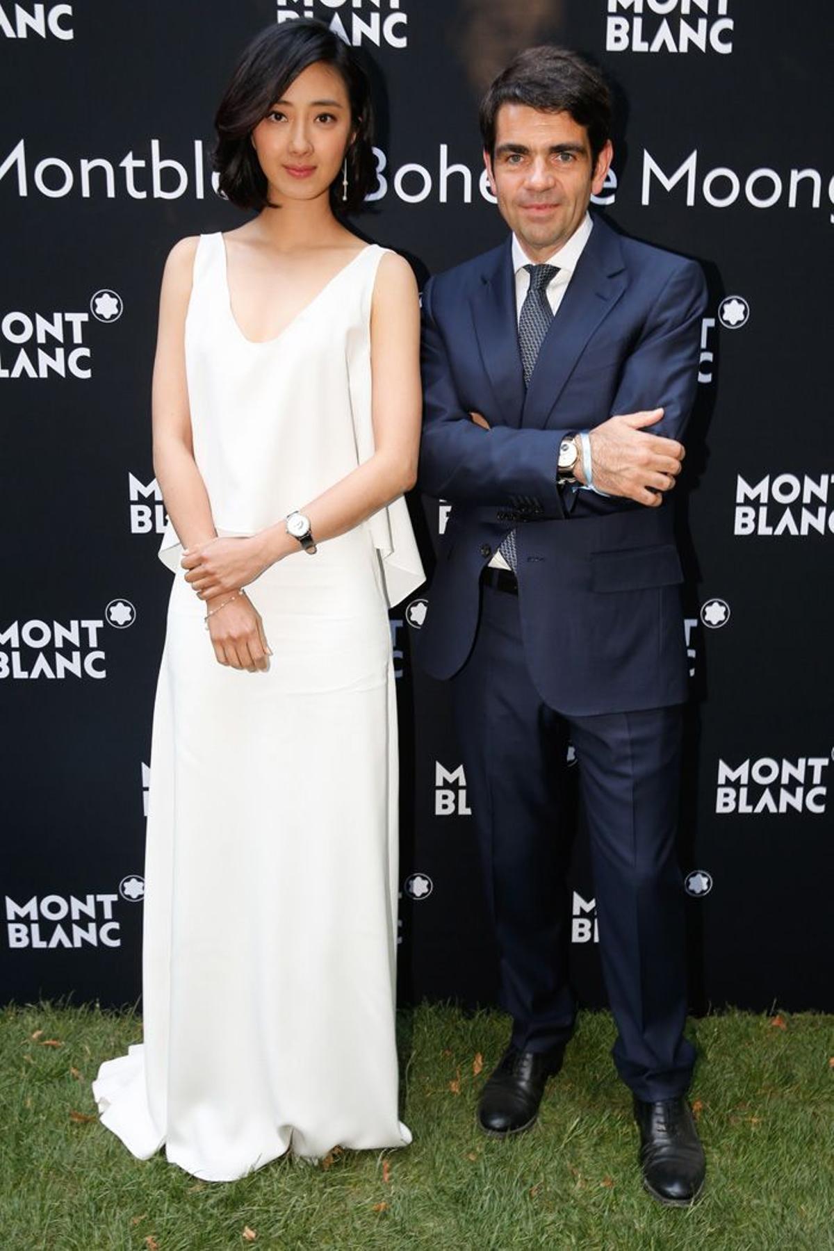 Gwei Lun-Mei y Jérôme Lambert en la fiesta de Montblanc en París