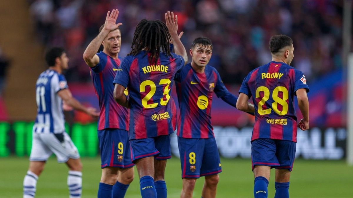 Koundé y Lewandowski, goleadores ante la Real Sociedad