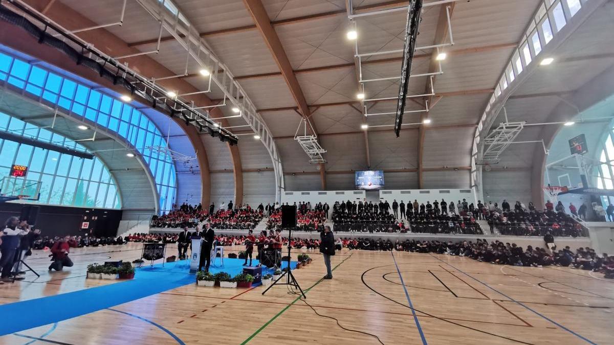 Interior del pabellón de deportes Sergio Scariolo, en San Pedro.