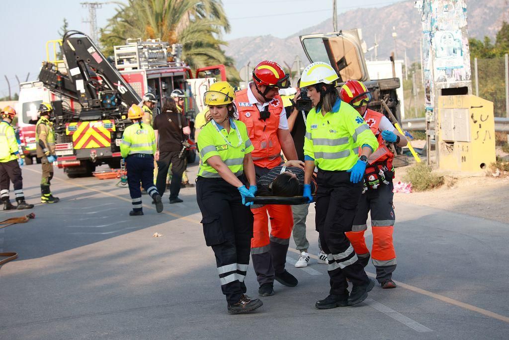 Así ha sido el simulacro de Emergencias con una treintena de víctimas en Murcia