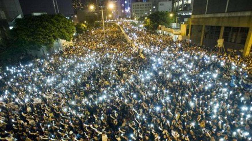 Los manifestantes de Hong Kong se preparar para una larga acampada