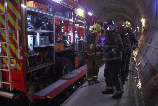 Simulacre de sinistre en el túnel del Pertús