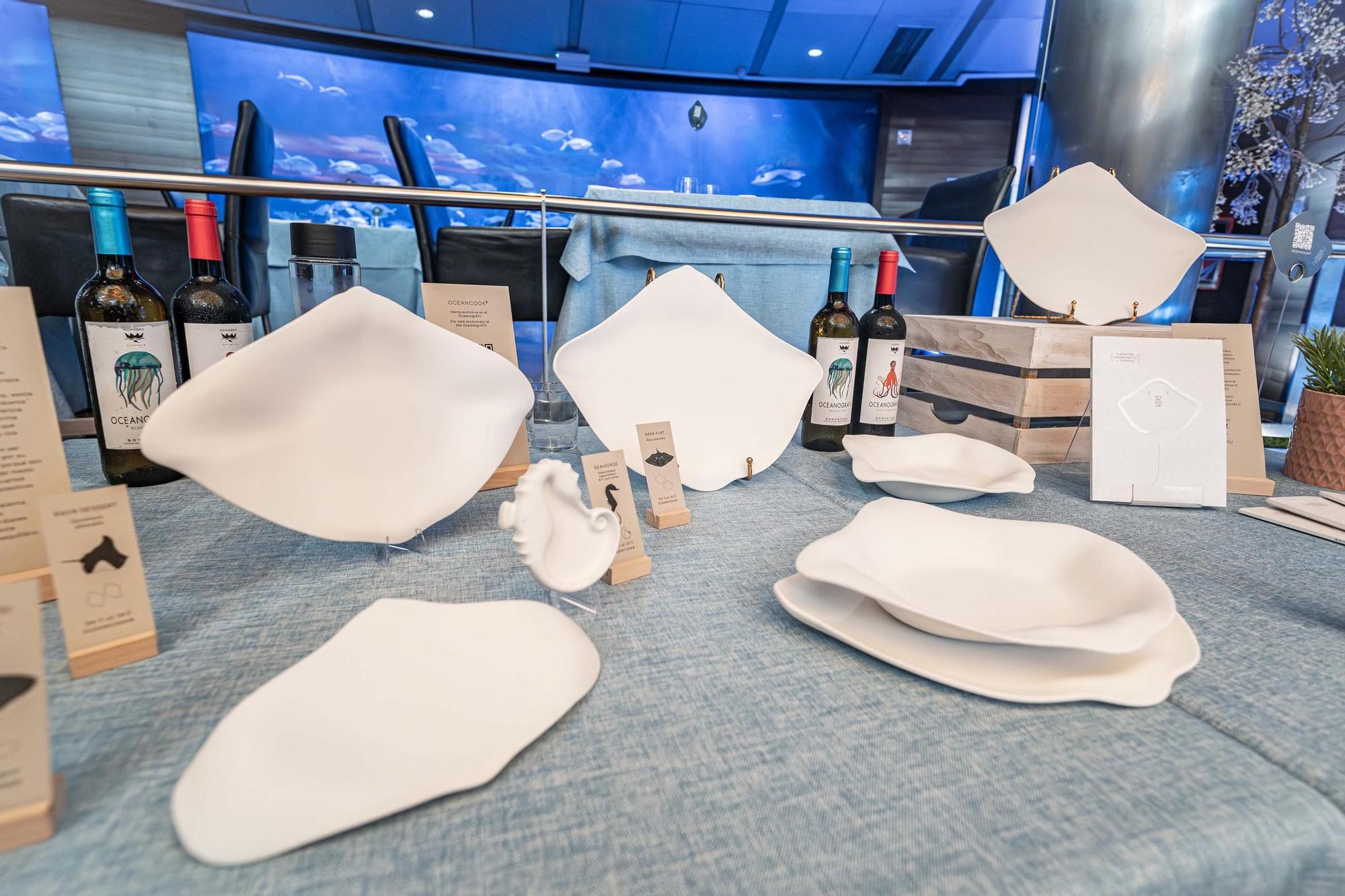 Presentación de la vajilla OceanCook en el Restaurante Submarino del Oceanogràfic