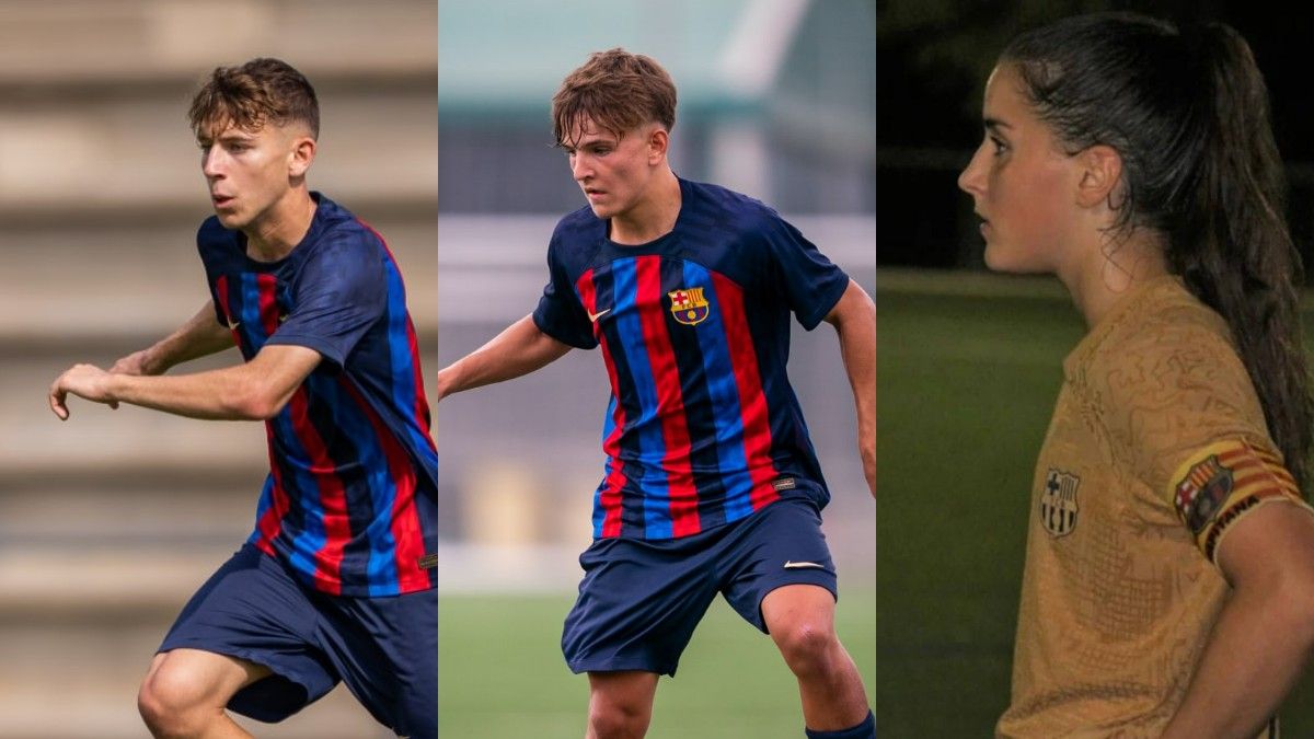 Pau Prim (Juvenil B), Juan Hernández (Cadete A) y Andrea Cano (Barça C femenino)