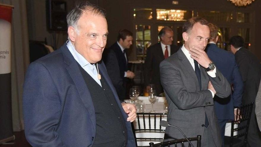 Tebas y Lapetra, durante un acto público en Zaragoza.