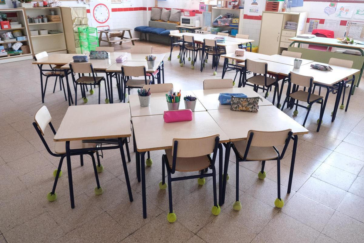 Un aula de un colegio ilicitano