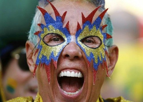 Las aficiones de Brasil y Colombia en cuartos de final del Mundial