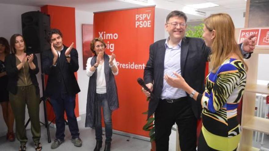 Ximo Puig y Amparo Marco, ayer en Castelló.