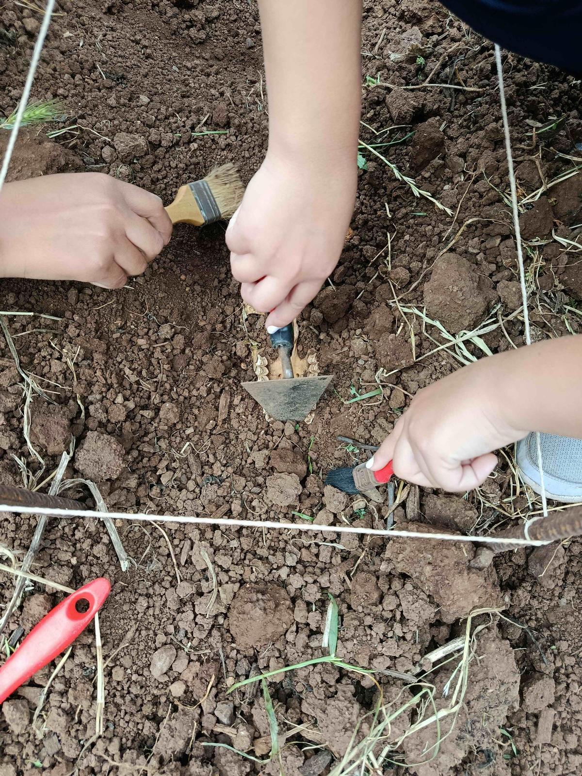 Durante la excavación simulada, los niños y niñas planificaron el área de trabajo, recuperaron objetos, tomaron datos, limpiaron materiales, clasificaron piezas e hicieron inventarios