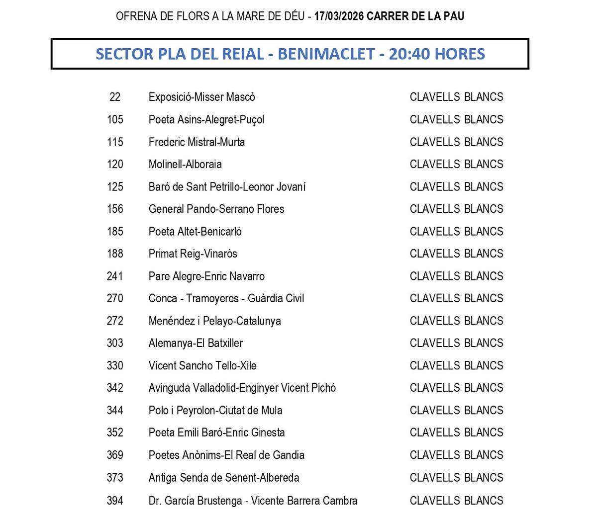 Calle de la Paz. 17 de marzo.