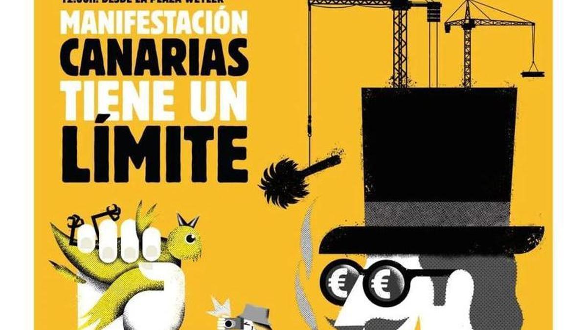 Cartel anunciador de la manifestación que se celebrará el 20 de abril en Santa Cruz de Tenerife para pedir un cambio en el modelo de desarrollo económico