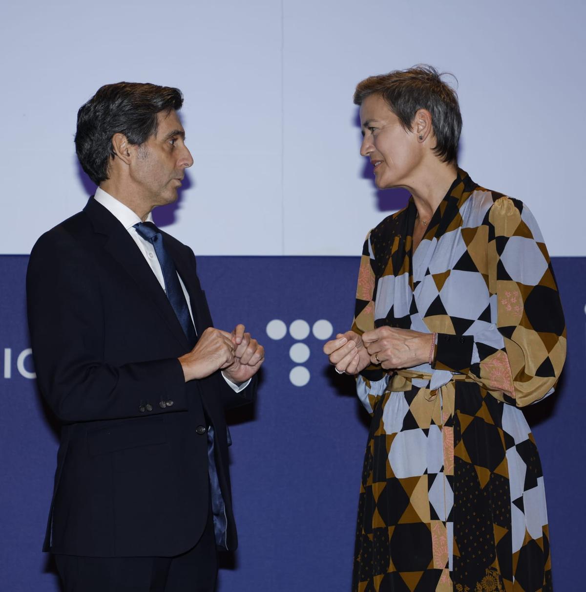 Álvarez Pallete y Margrethe Vestager