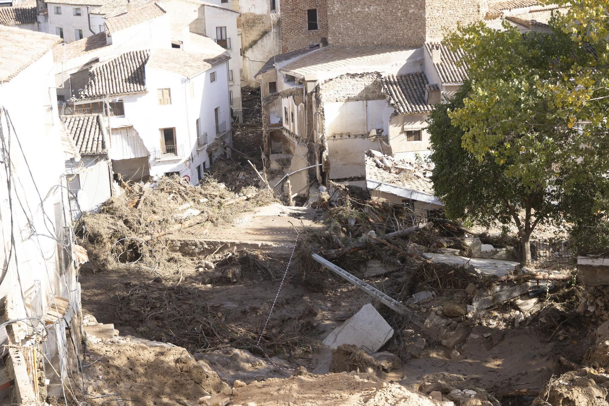 El pueblo de Letur sigue devastado este jueves  tras las fuertes inundaciones