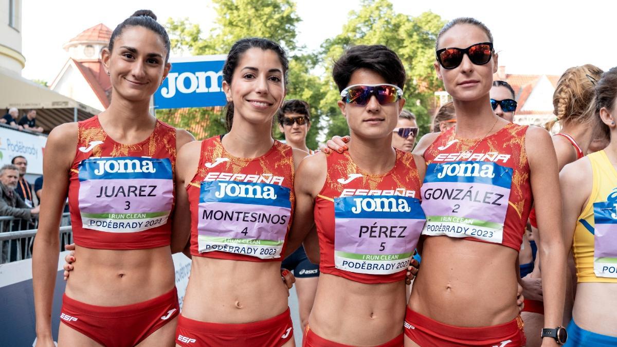 Las marchadoras españolas en el circuito de Podebrady