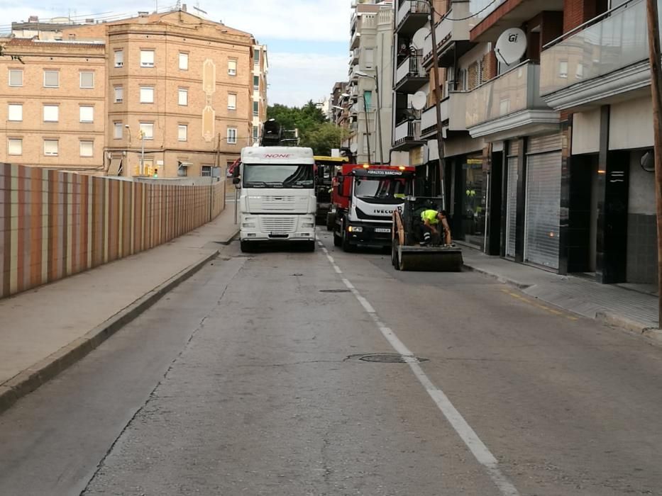 Obres a la carretera del Pont de Vilomara.