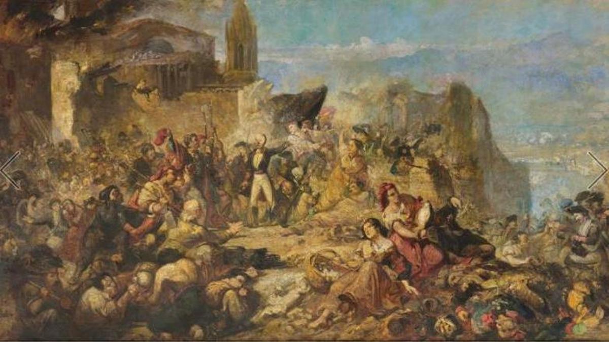L'esbós que s'ha venut aquesta tarda és un oli sobre tela de 117x214 cm.