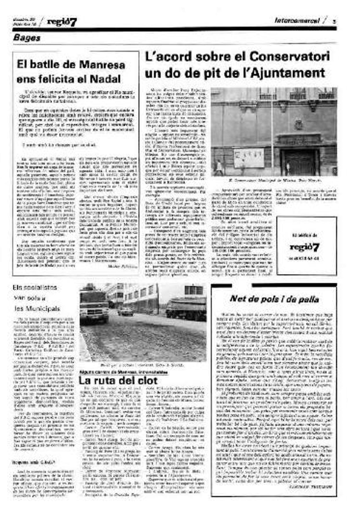 Una pàgina de l'edició de Regió7 del 30 de desembre de 1978