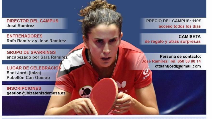 Tenis de mesa: El campus de la estrella nacional Sara Ramírez vuelve el lunes a Ibiza
