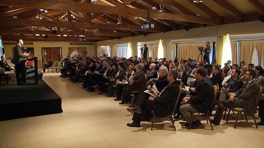 Un moment de la intervenció de Carlos Losada (Esade) durant la jornada celebrada ahir a Navata.