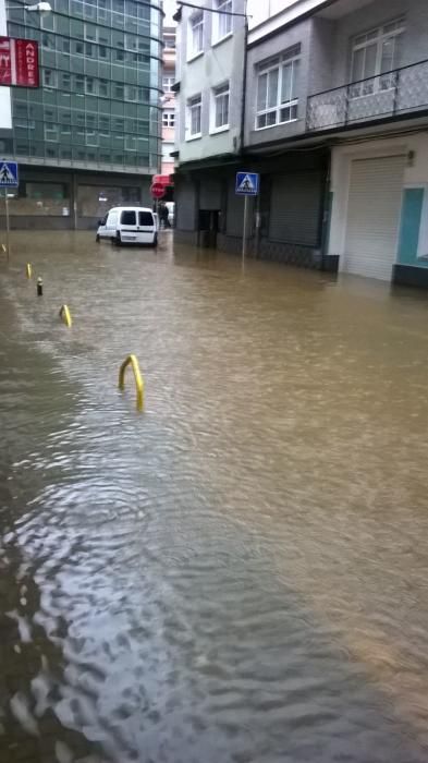 Las lluvias provocan inundaciones en A Coruña