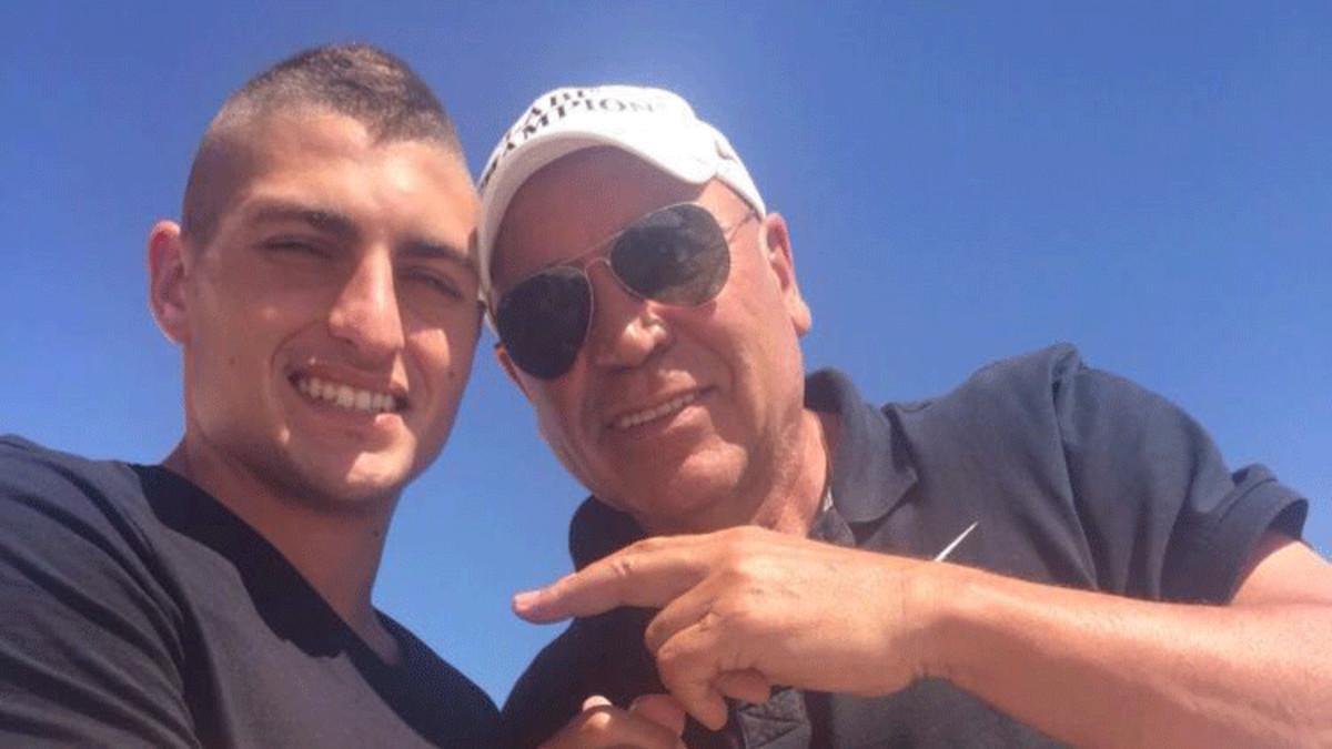 Marco Verratti, junto al conocido 'Labi Champion'