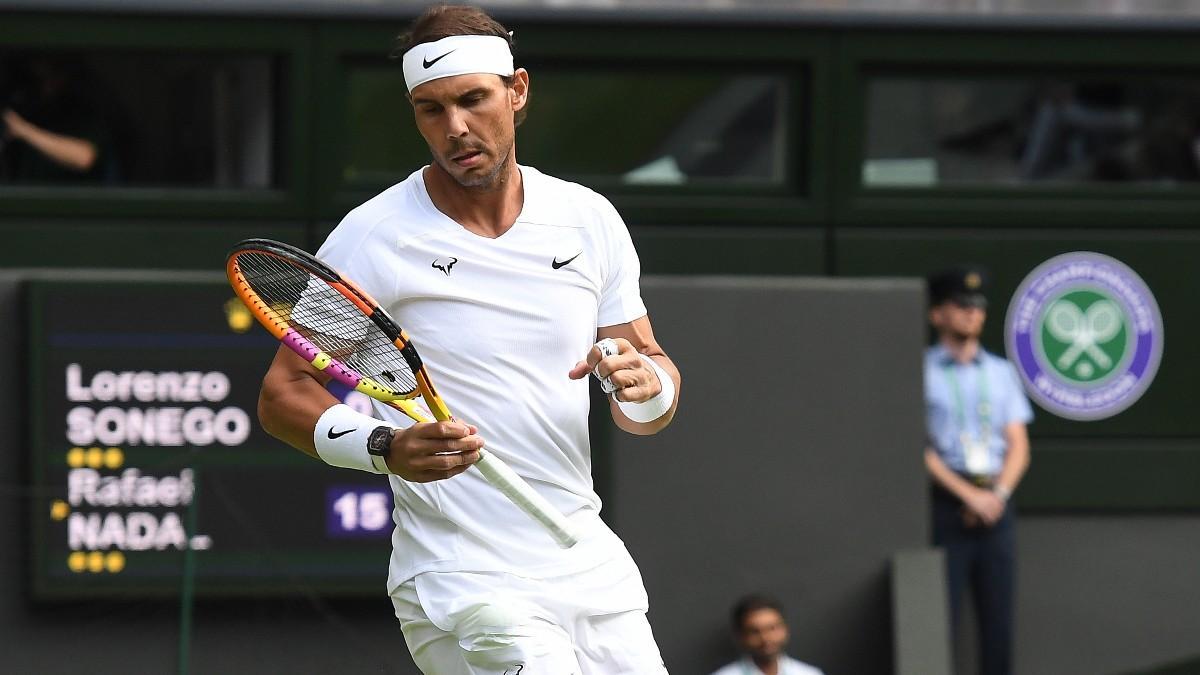 Rafa Nadal, durante el duelo contra Sonego