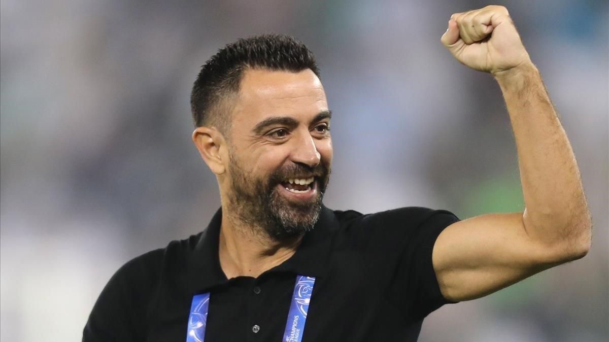 marcosl51709962 sadd sc s spanish coach xavi hernandez celebrates a goal dur200705145205 marcosl51709962 sadd sc s spanish coach xavi hernandez celebrates a goal dur200705145205