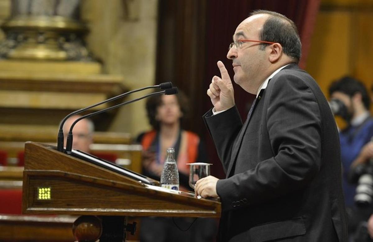  El líder del PSC, Miquel Iceta, en el Parlament.