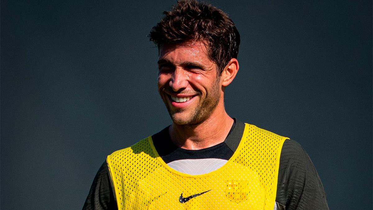 Sergi Roberto durante un entrenamiento