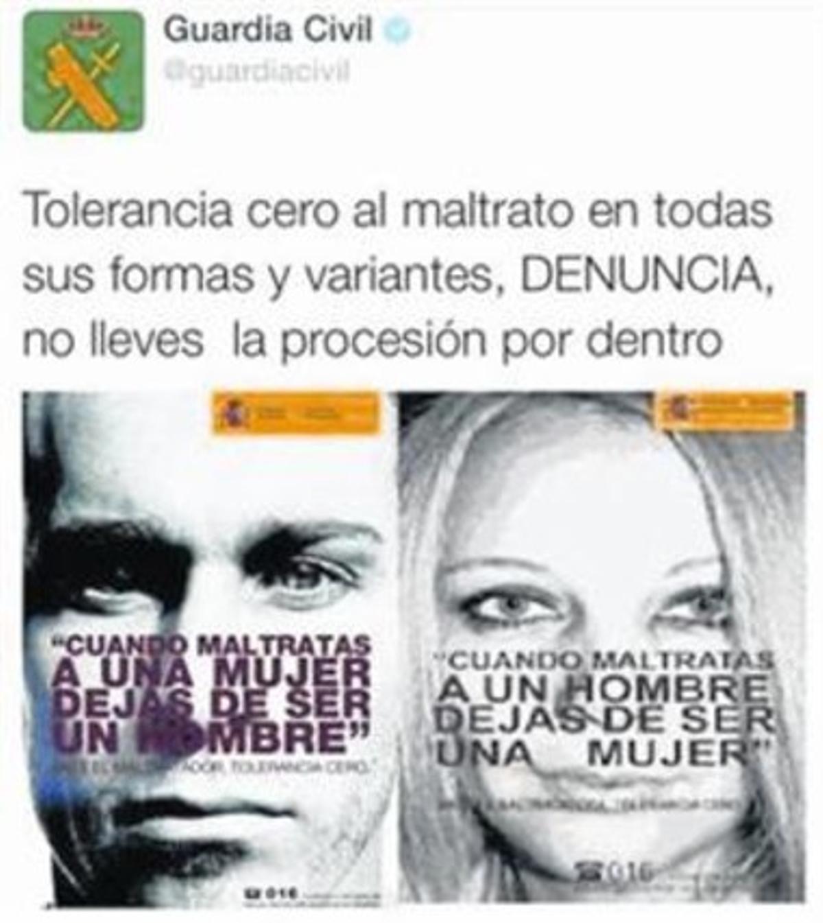 El polèmic cartell difós per la Guàrdia Civil i retirat dijous. El polèmic cartell difós per la Guàrdia Civil i retirat dijous.
