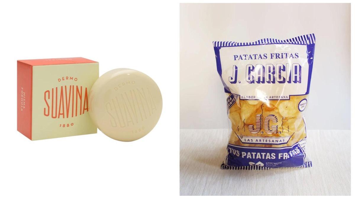 La Suavina y las Papas García, los dos productos que ha 'salvado' de la quema en Castelló un usuario en Twitter.