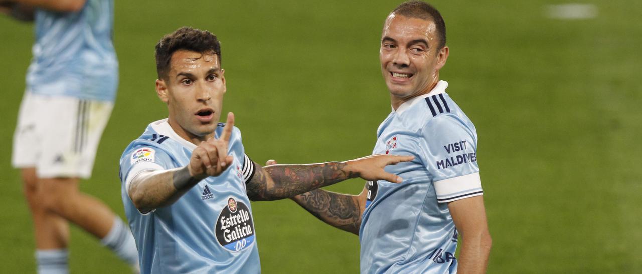 Mallo y Aspas, en un partido en Balaídos.