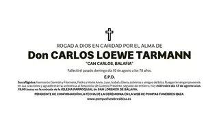 Esquela Carlos Loewe Tarmann