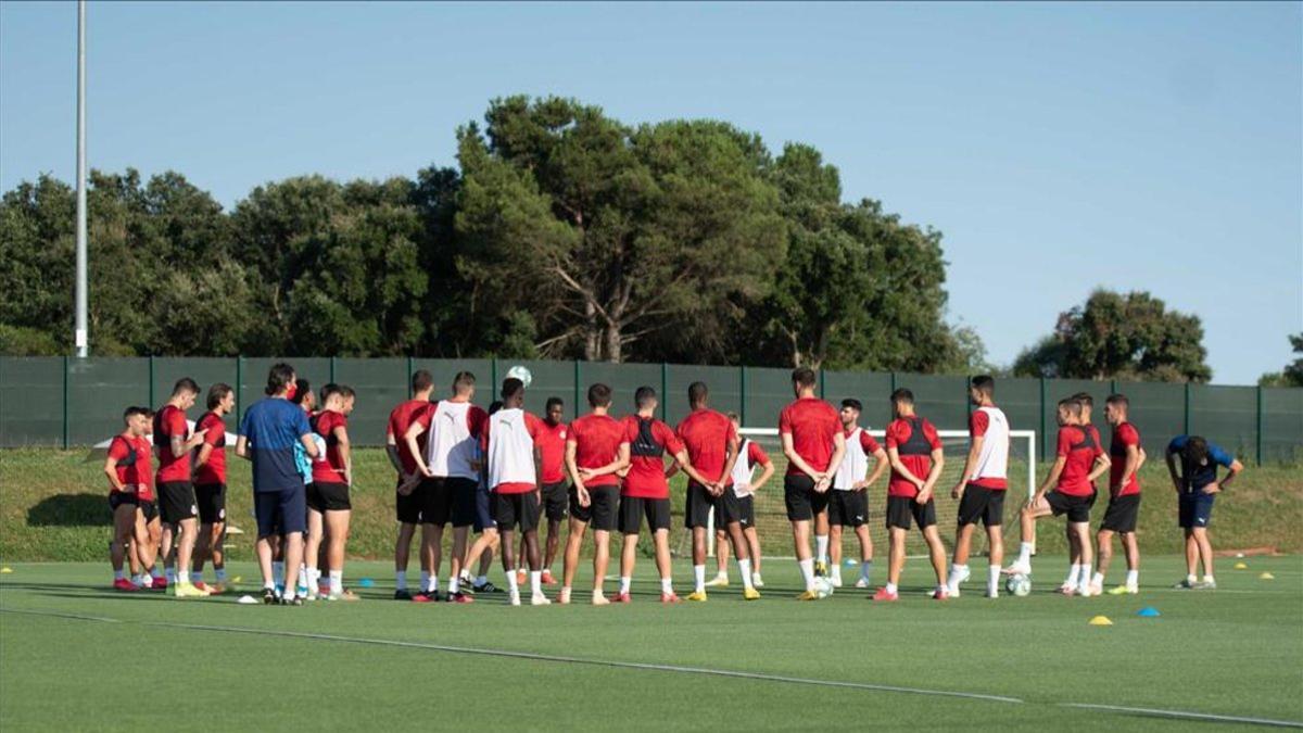 La plantilla del Girona ansía empezar el play-off de ascenso