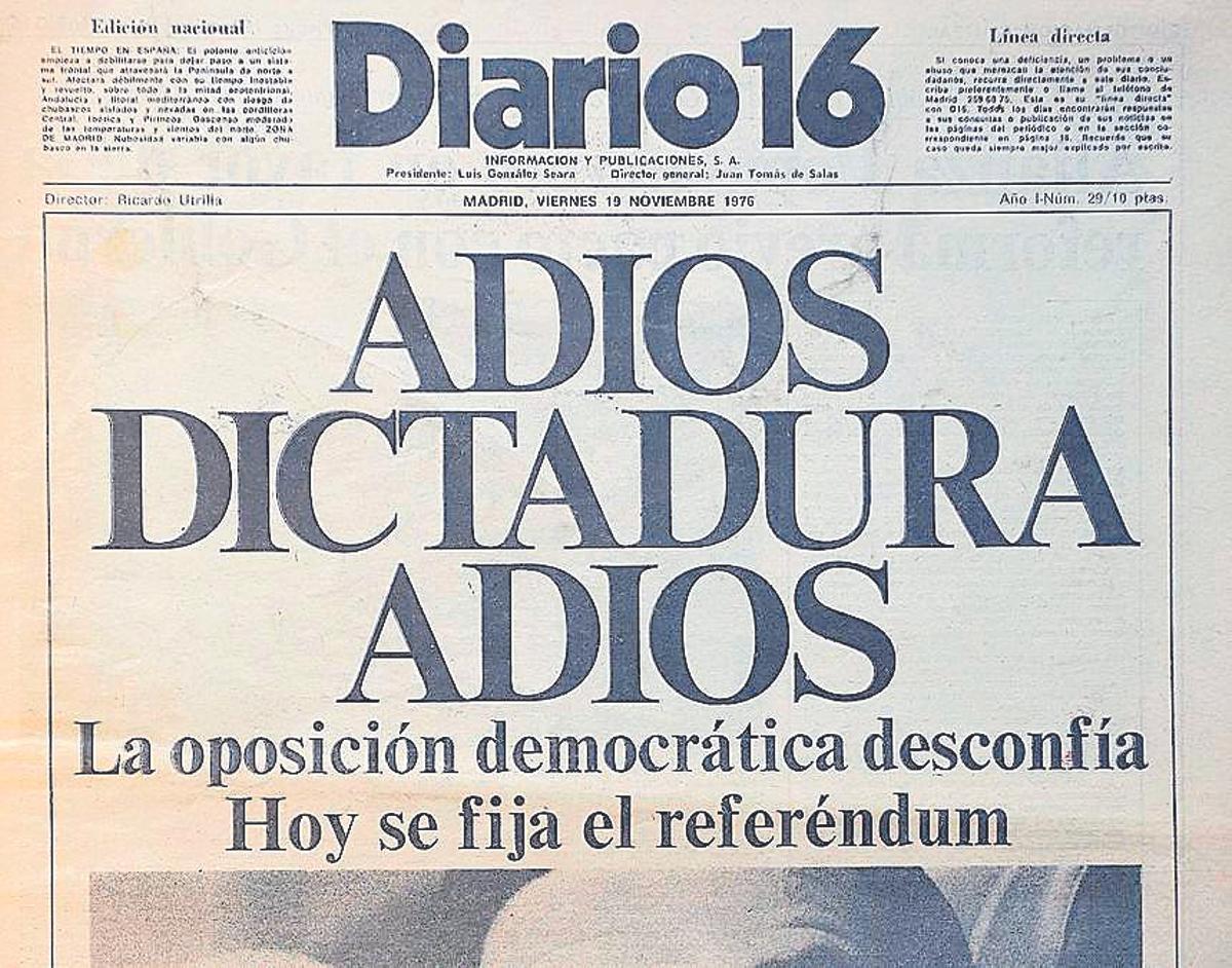 El Diario 16 de novembre de 1976 que anunciava la fi de la dictadura.