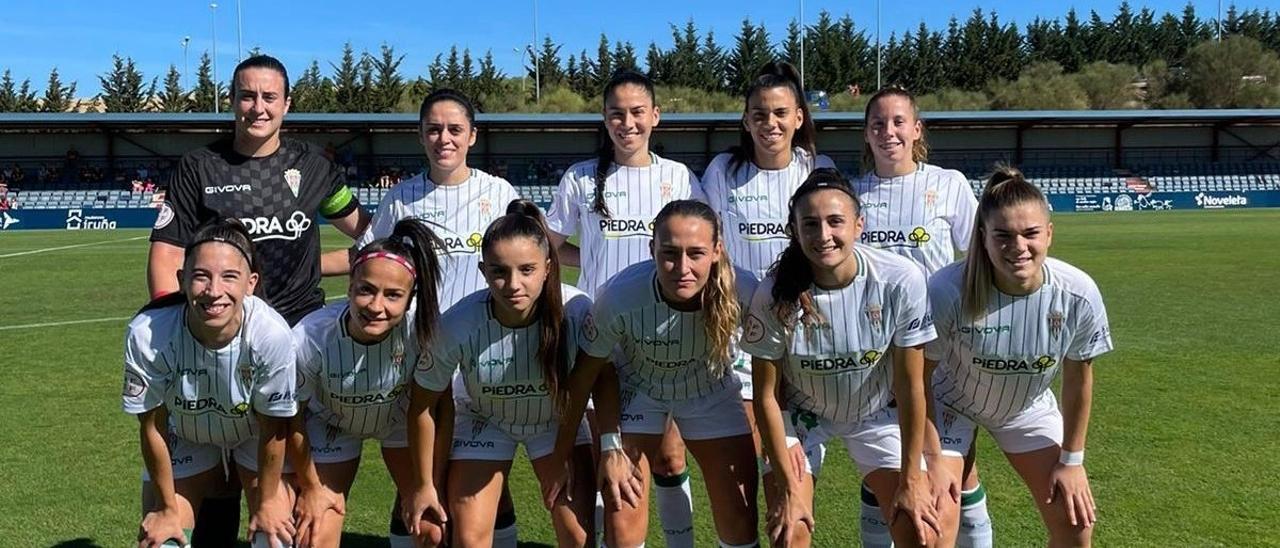 El once inicial del Córdoba Femenino en el pasado encuentro ante el Osasuna en el Tajonar.