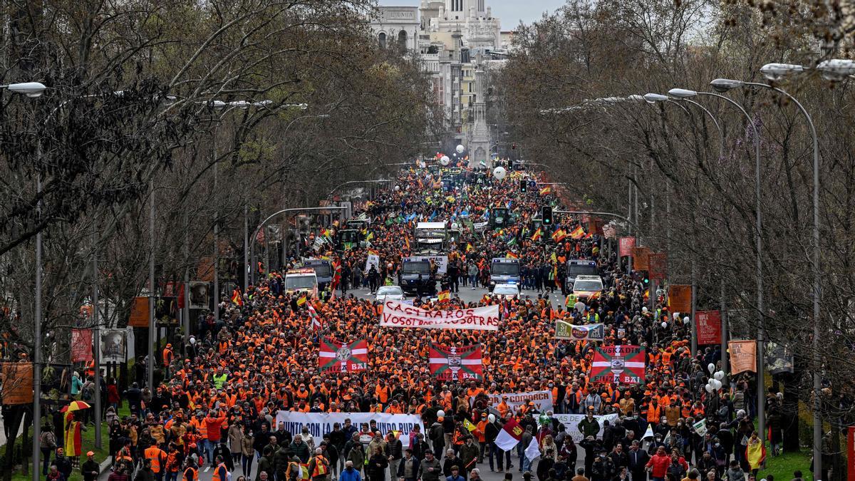 Manifestación del mundo rural contra las políticas del Gobierno en Madrid