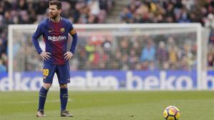Messi durante el encuentro entre Barcelona y Celta de Vigo