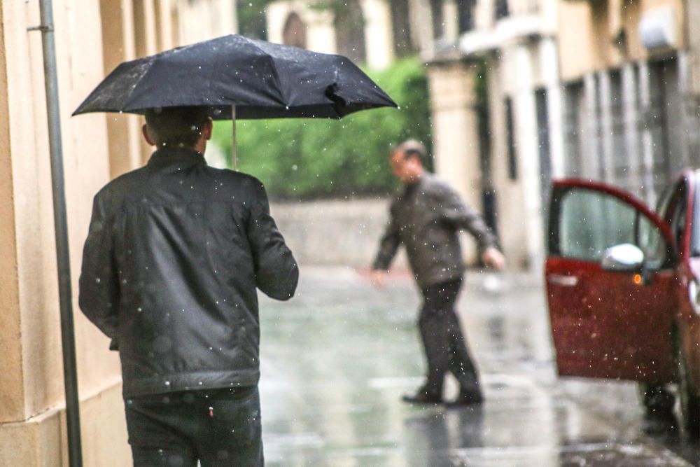 Las precipitaciones moderadas dejan hasta ocho litros por metro cuadrado en distintos puntos de la Vega Baja