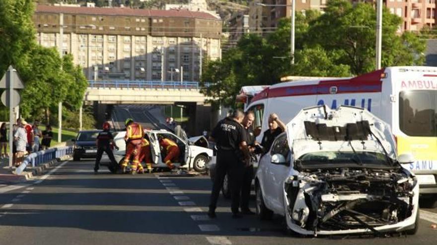 Un choque frontal en Xàtiva acaba con tres heridos