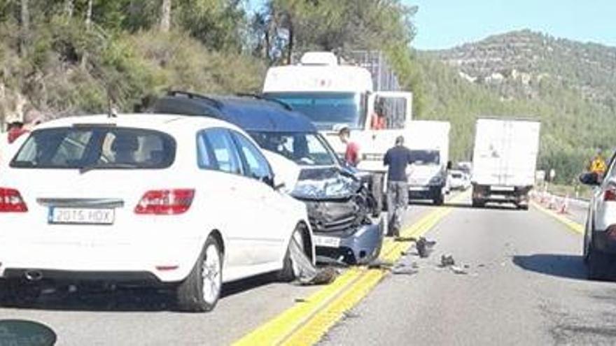 Una imatge de l&#039;accident, aquest dilluns al matí