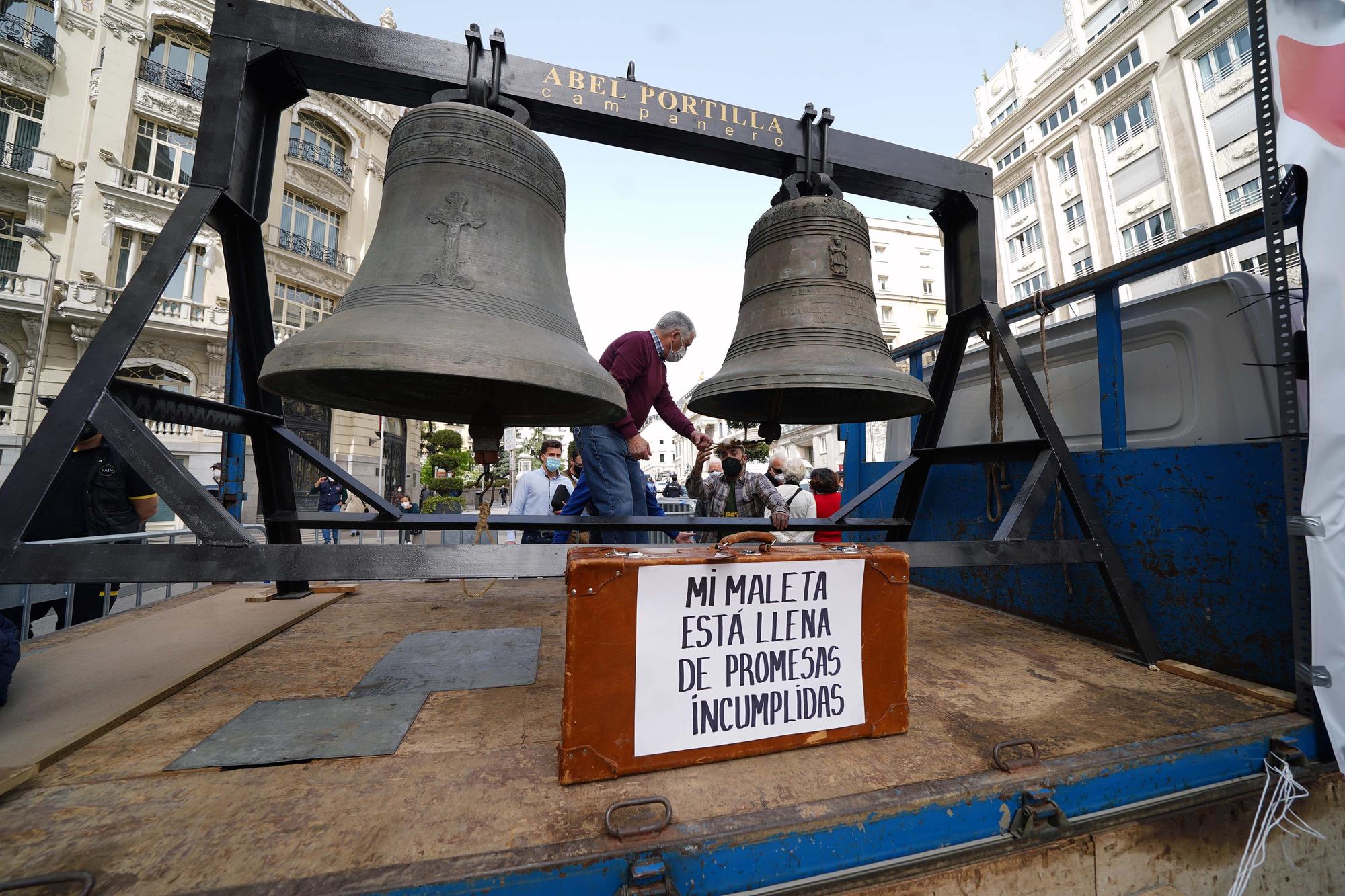 Protesta a favor de la España vaciada, el pasado marzo en el Congreso de los Diputados