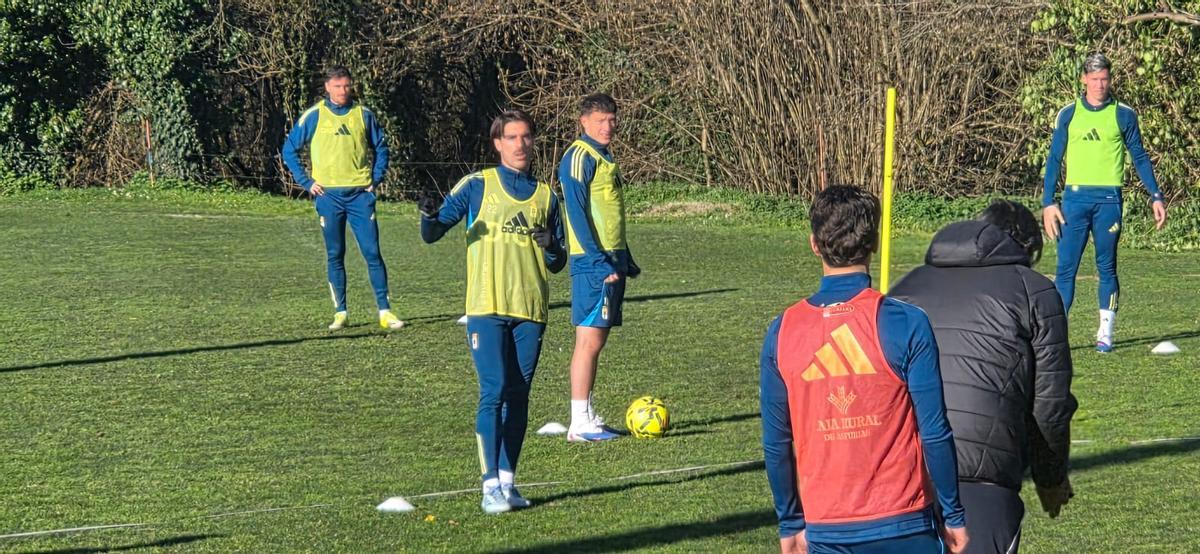 Una imagen del entrenamiento de esta mañana.