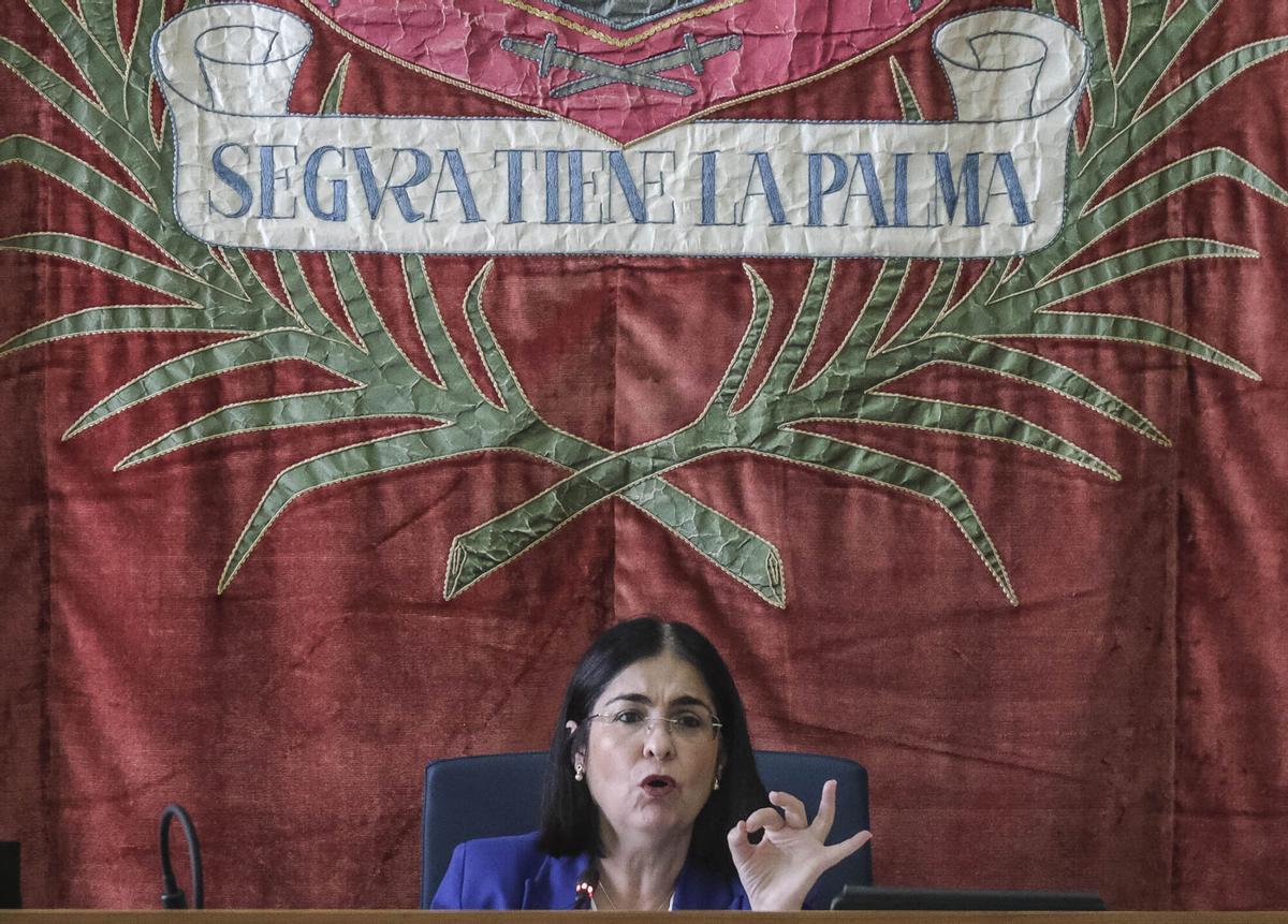 Carolina Darias en un pleno de Las Palmas de Gran Canaria.