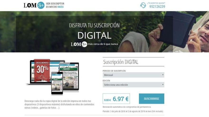 Suscríbete a laopiniondemalaga.es con un 30% de descuento