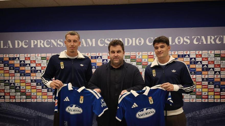 Las dos últimas incorporaciones del Oviedo, Aritz Aldasoro y Alexandru Isfan, con ganas del derbi asturiano: "Me muero de ganas por jugar ese partido"