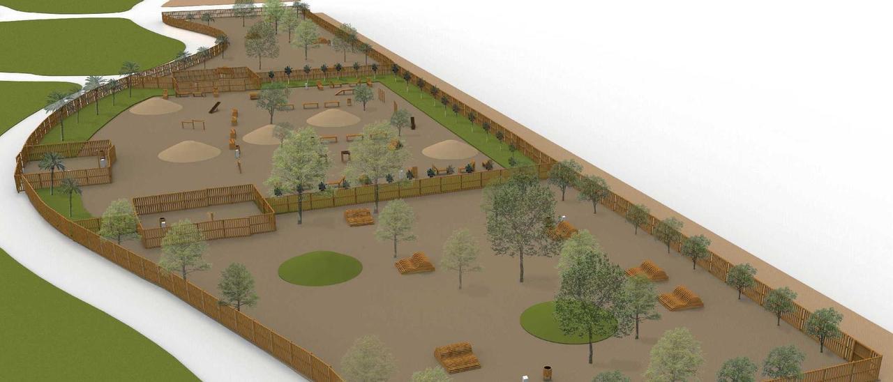 Imagen virtual del parque Sergio Mlegares, tras el proyecto propuesto por el bipartito