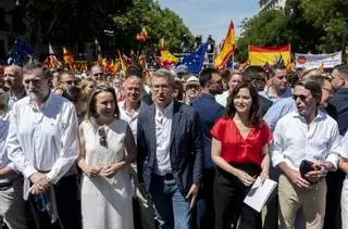 Las imágenes de la manifestación del PP contra el Gobierno de Sánchez en Madrid